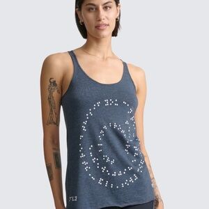 Stylish Blue Graphic Tank Top